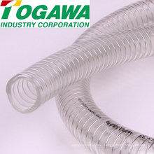 PVC spiral steel wire hose for water, oil, powder. Made in Japan by Togawa Industry (high temperature flexible hose)